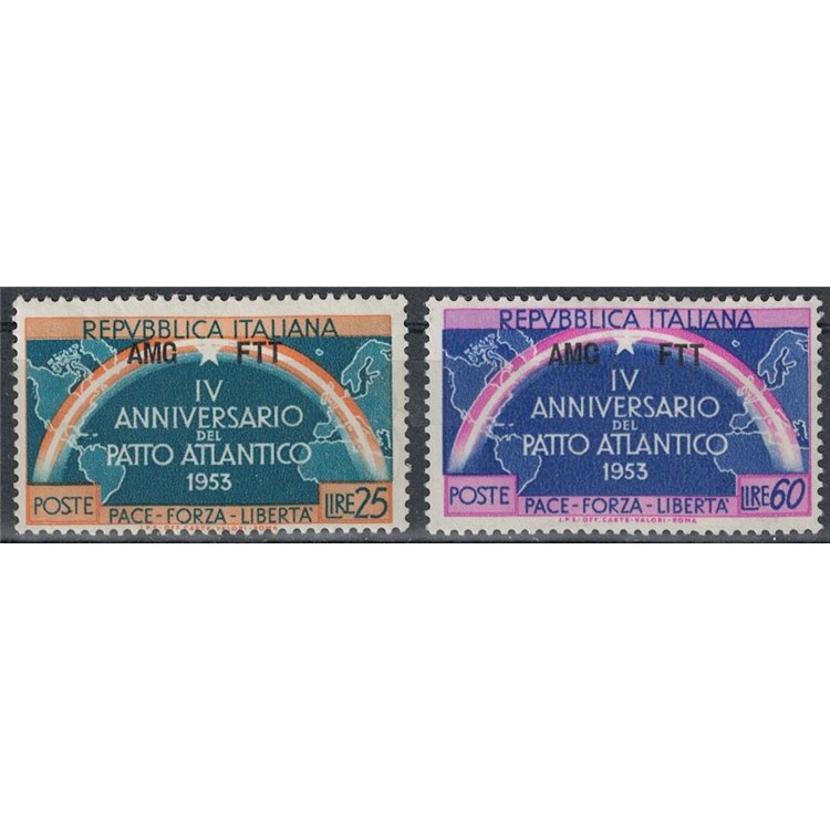 TRIESTE A 1953 Atlantic Pact 2v MH*
