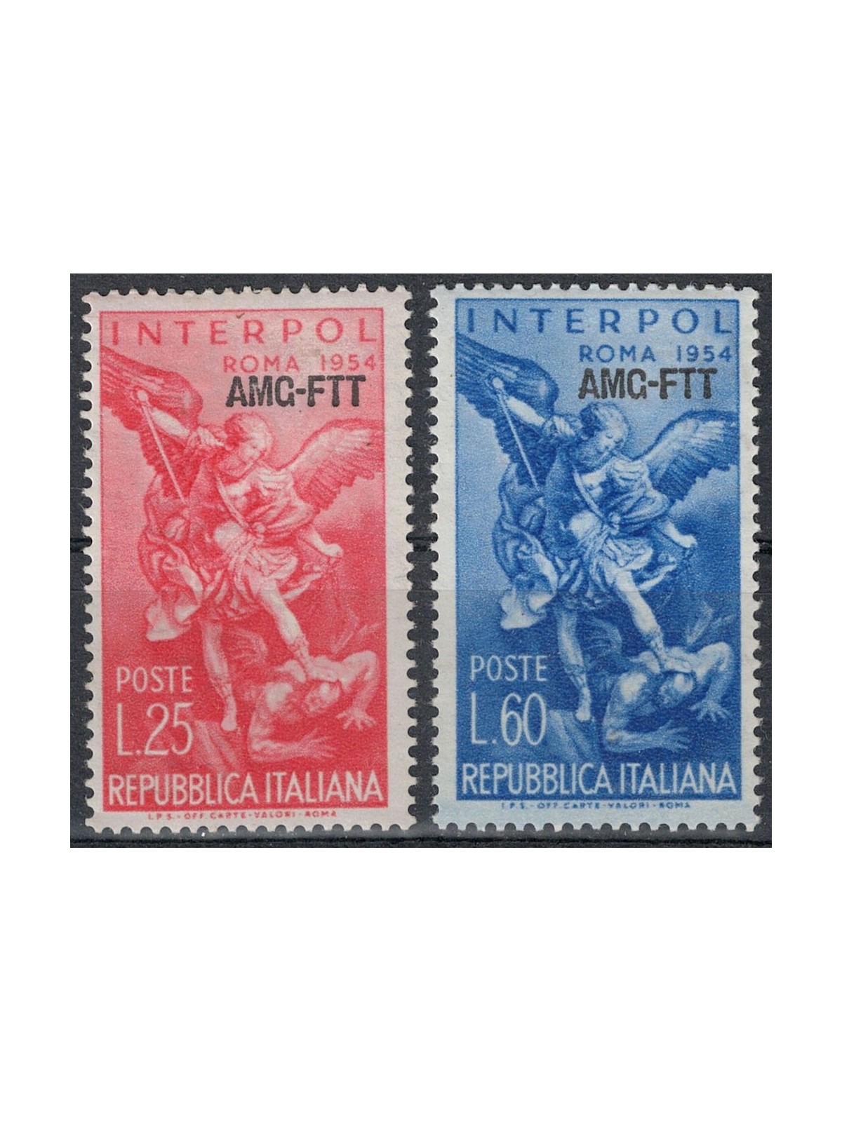 TRIESTE A 1954 Interpol 2v MH*