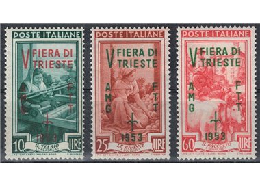 TRIESTE A 1953 Trieste Fair 3v MNH**