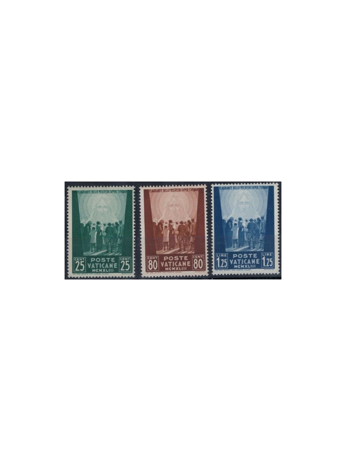 VATICAN 1944 Pro prisoners, 2nd issue 3v MH*