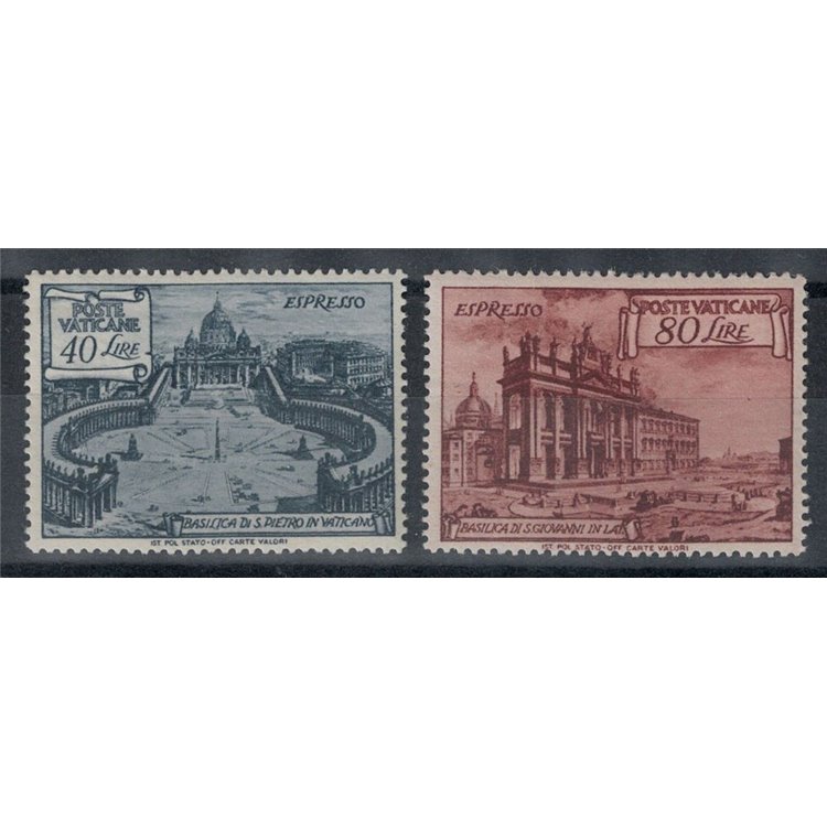 VATICANO 1949 Basiliche Romane, espressi 2v MNH**
