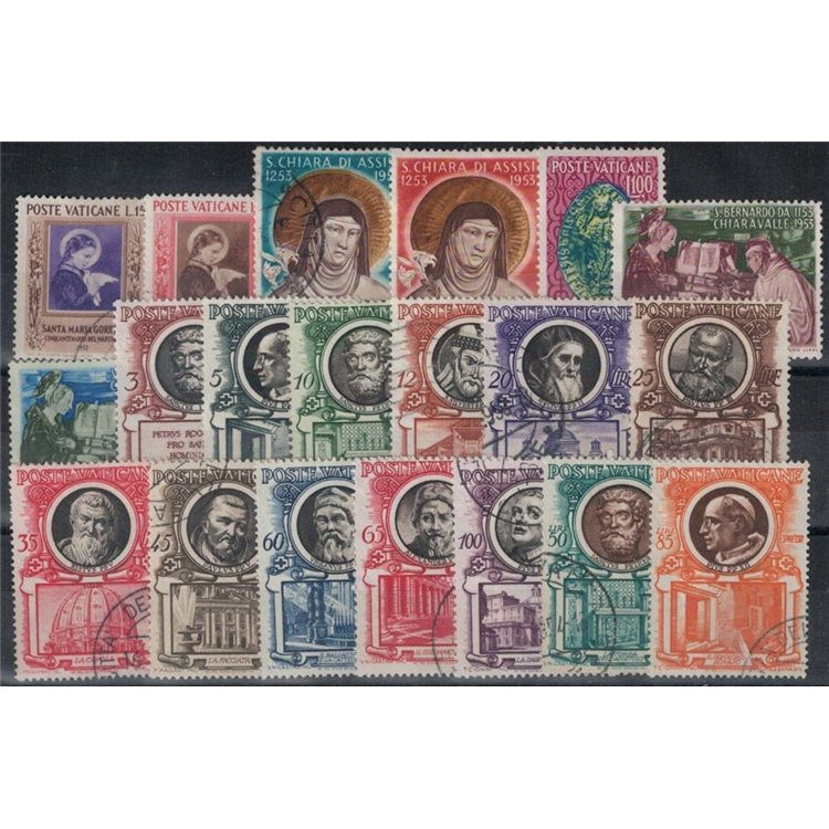 VATICANO 1953 Annata Completa 20v us