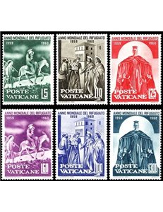 VATICAN 1960 World Year of the Refugee 6v MH*