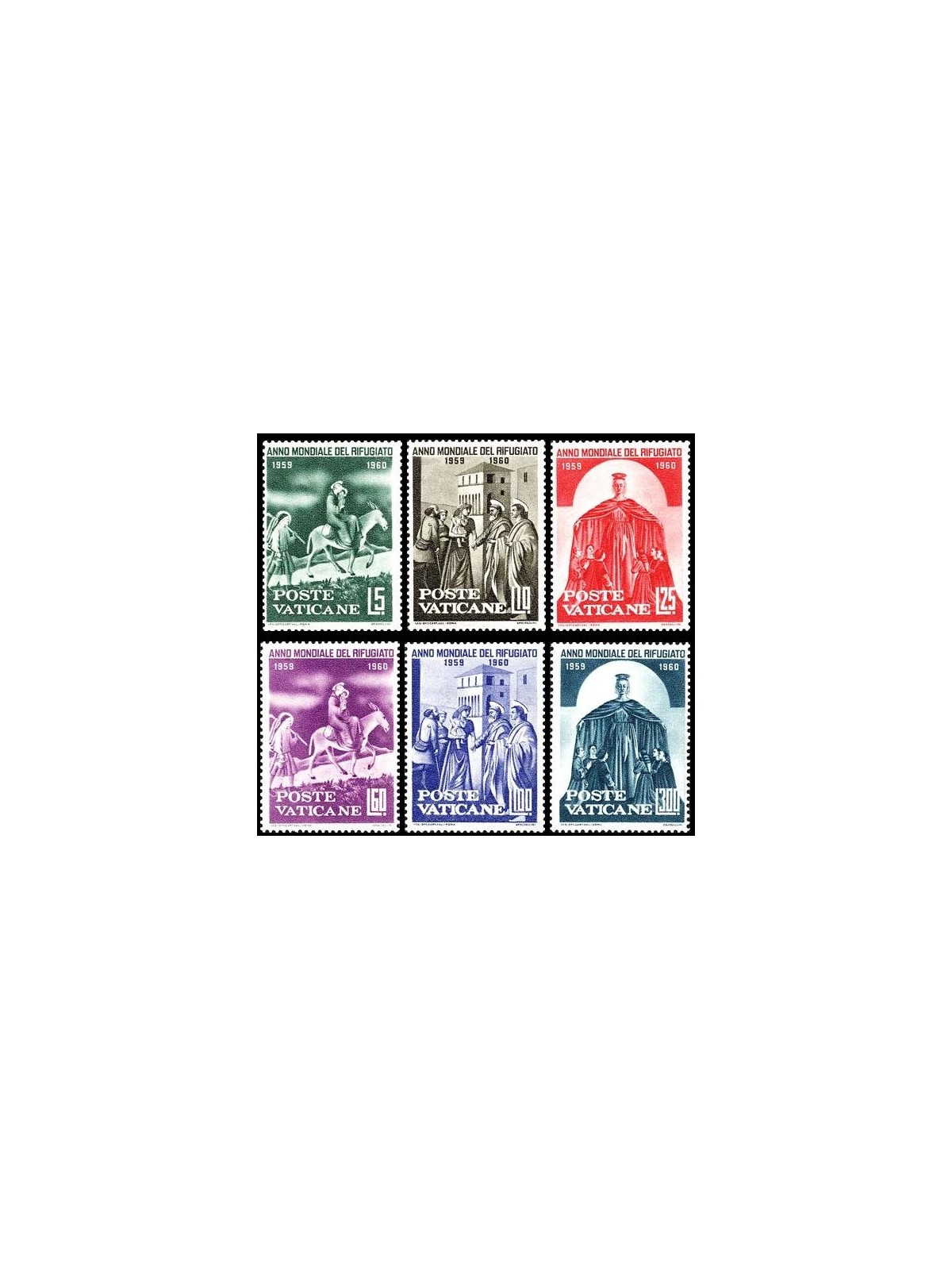 VATICANO 1960 Anno mondiale del rifugiato 6v MH*