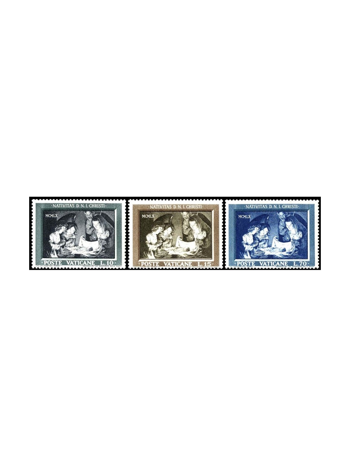 VATICANO 1960 Natale 3v MH*