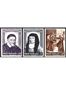 VATICANO 1960 San Vincenzo e Santa Luisa 3v MH*