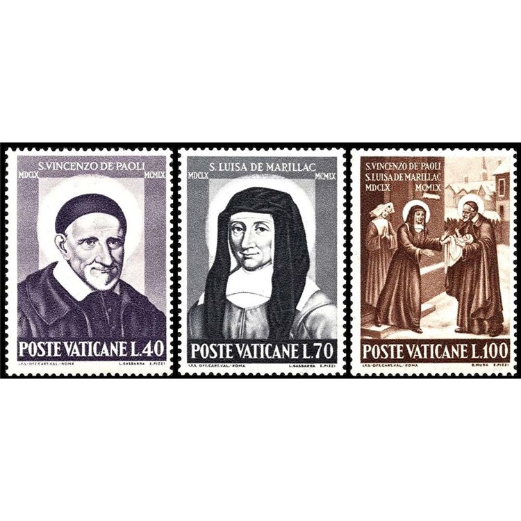 VATICAN 1960 Saint Vincent and Saint Louise 3v MH*
