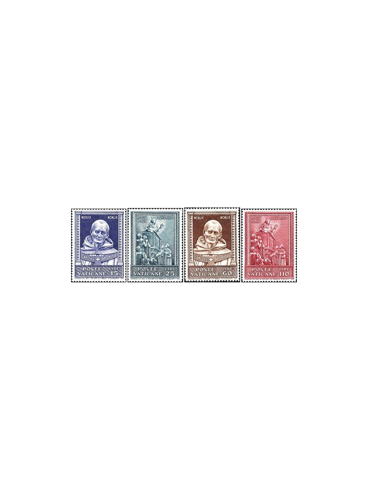 VATICANO 1960 Sant'Antonino 4v MH*