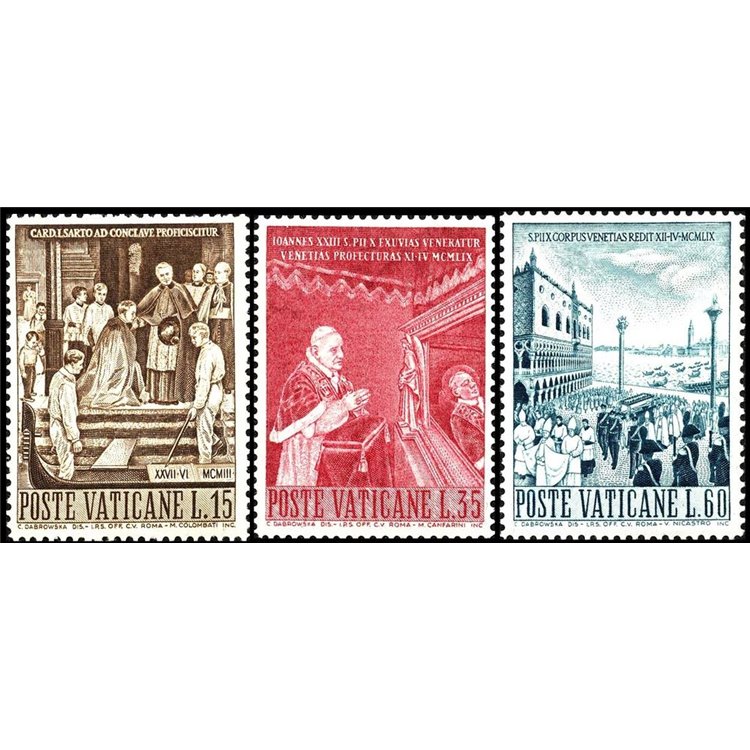 VATICANO 1960 Traslazione della salma di Pio X 3v MH*