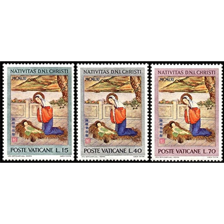 VATICAN 1961 Christmas 3v MH*