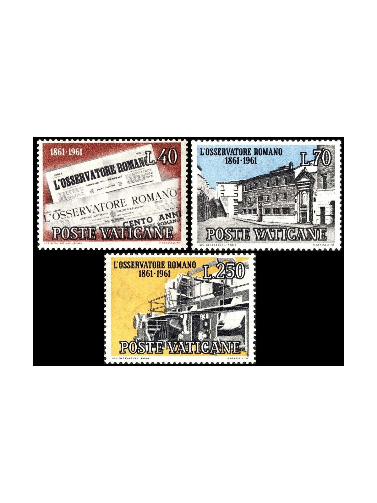 VATICANO 1961 Osservatore Romano 3v MH*