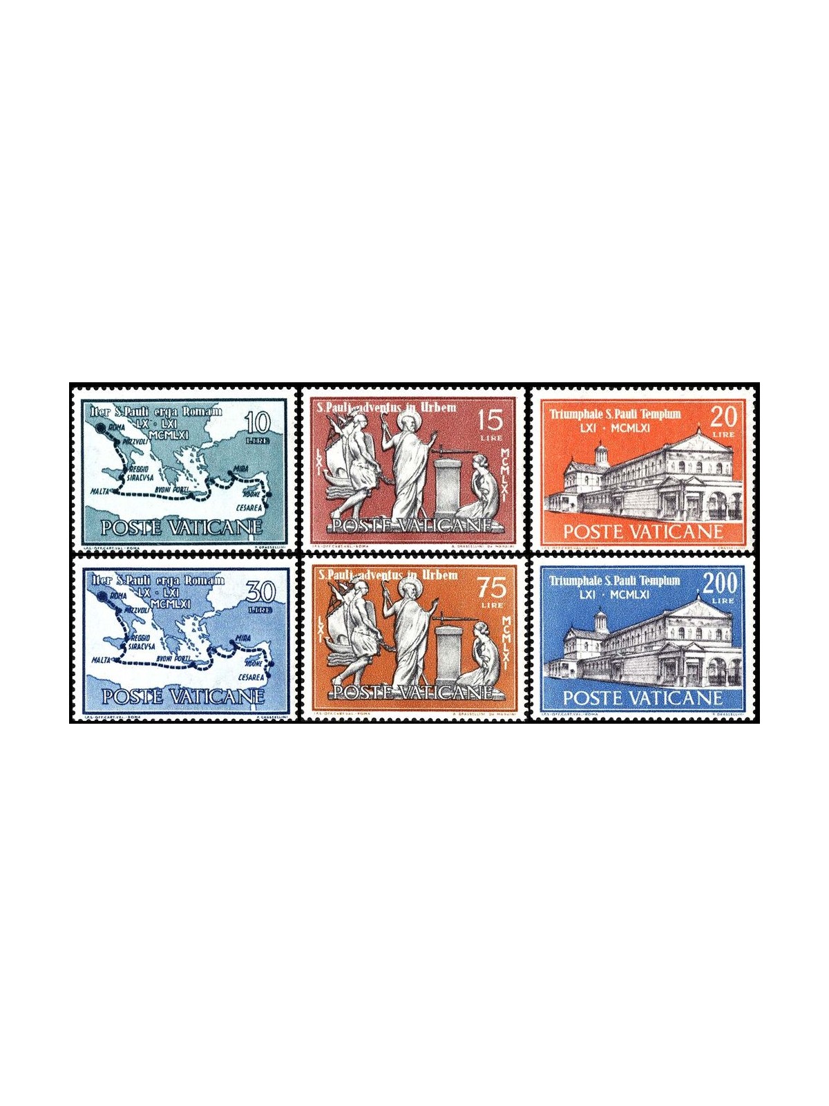 VATICANO 1961 San Paolo 6v MH*