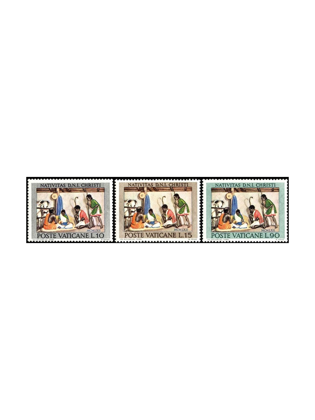 VATICANO 1962 Natale 3v MH*