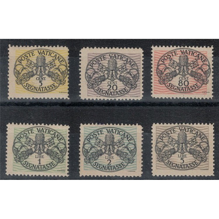VATICANO 1946 Segnatasse (carta bianca) 6v MH*
