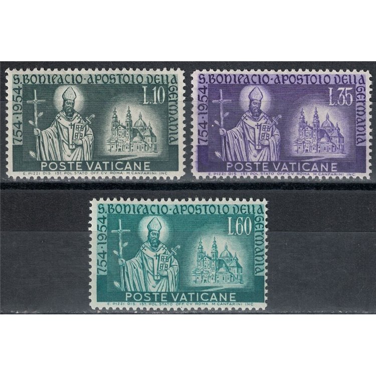 VATICAN 1955 San Boniface 3v MH*