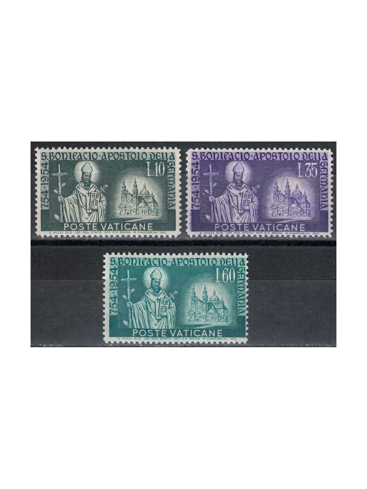 VATICANO 1955 San Bonifacio 3v MH*