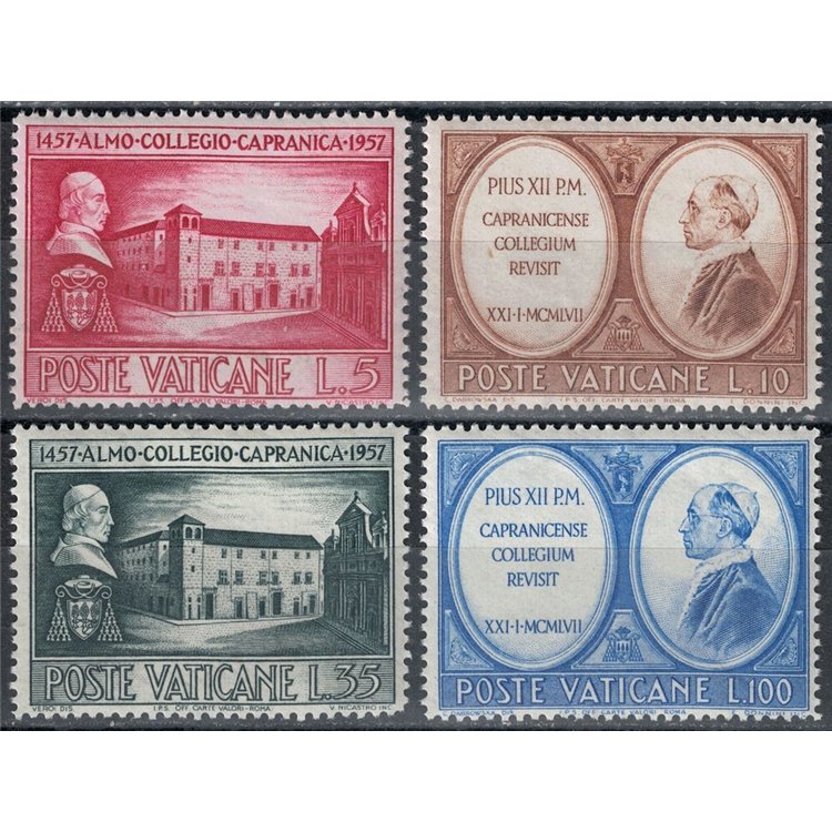 VATICANO 1957 Collegio Capranica 4v MH*