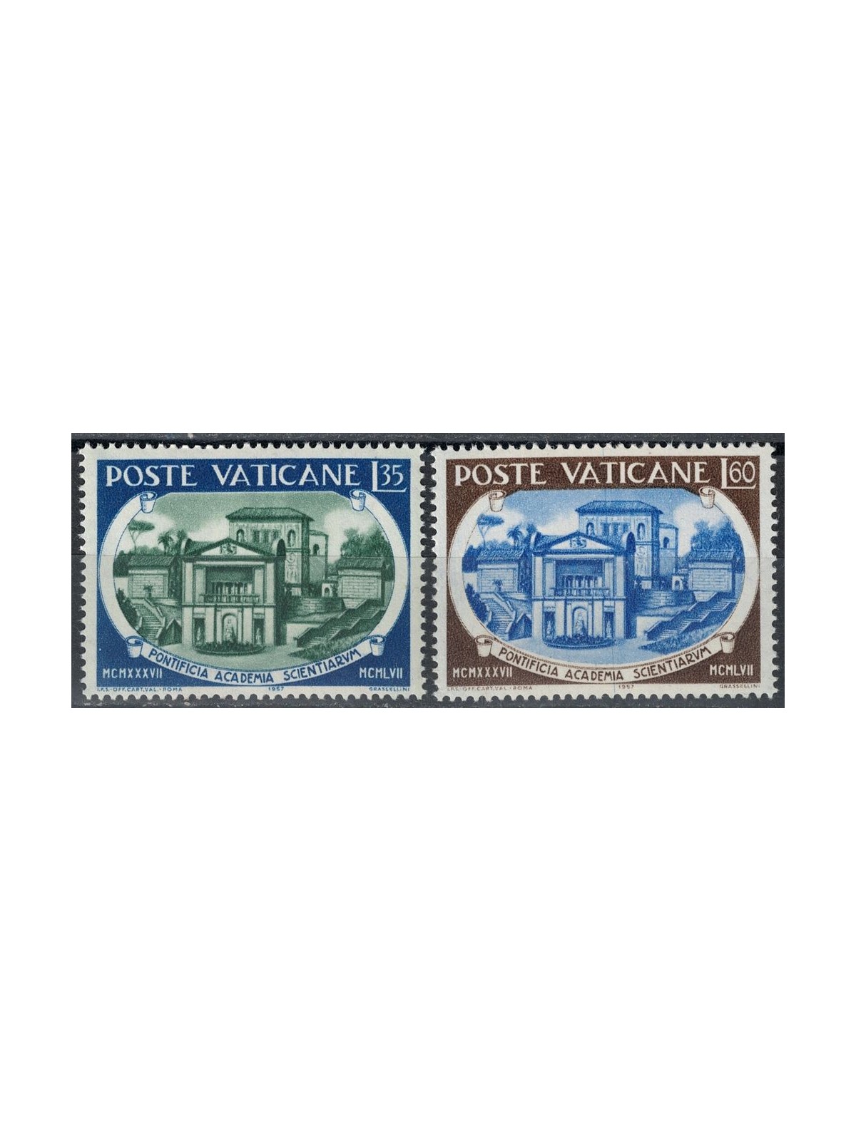 VATICANO 1957 Pontificia Accademia Scientiarum 2v MH*