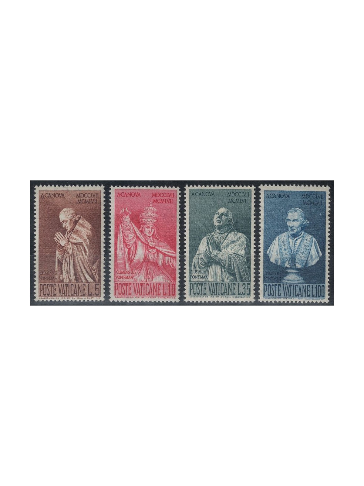 VATICANO 1958 Antonio Canova 4v MH*
