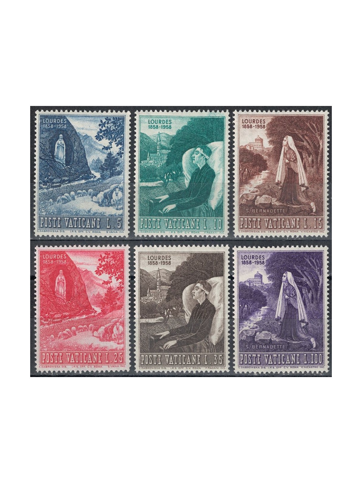 VATICAN 1958 Apparition of the Virgin 6v MH*
