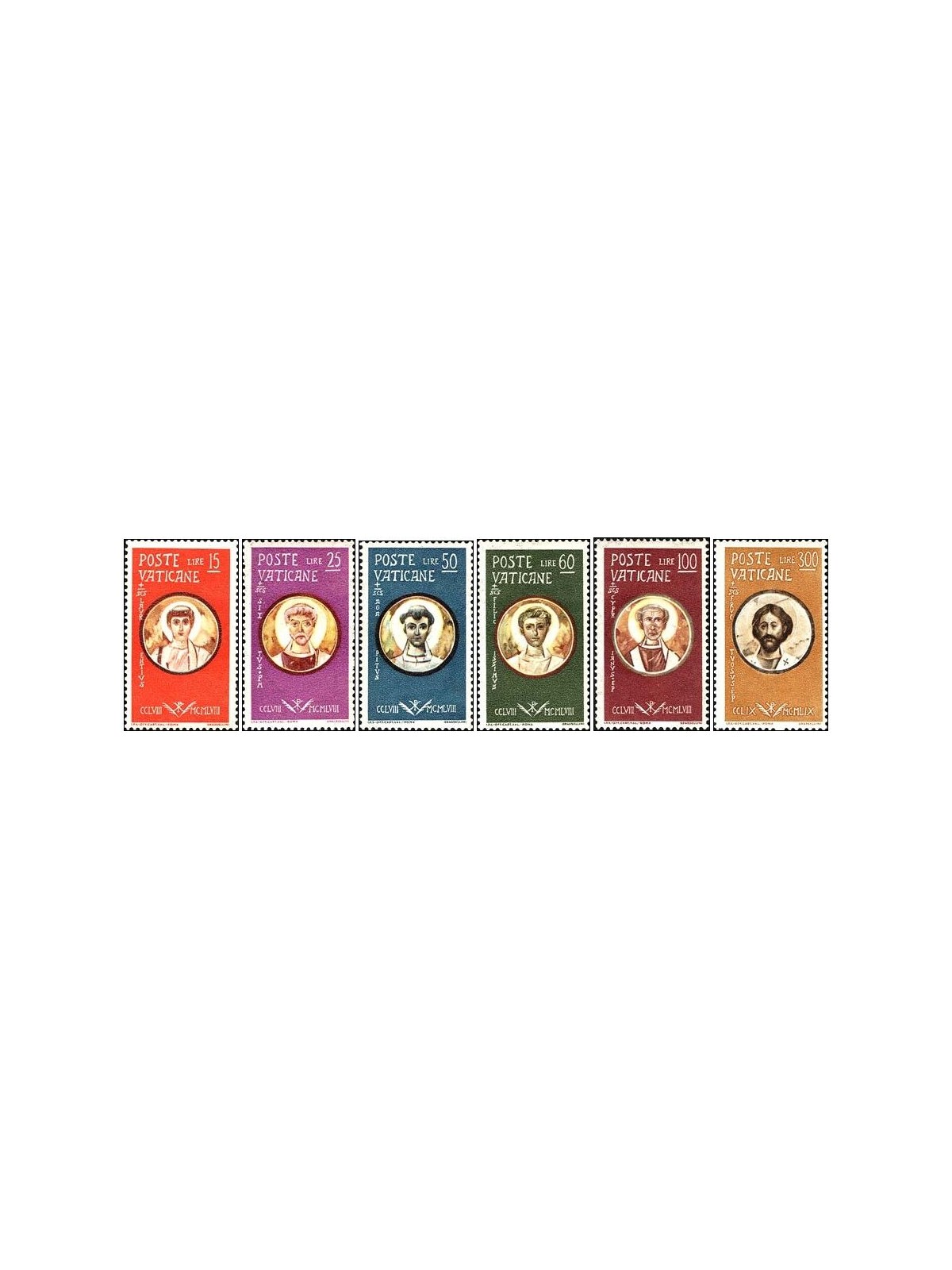 VATICAN 1959 Martyrs of the Valerian Persecutions 6v MH*