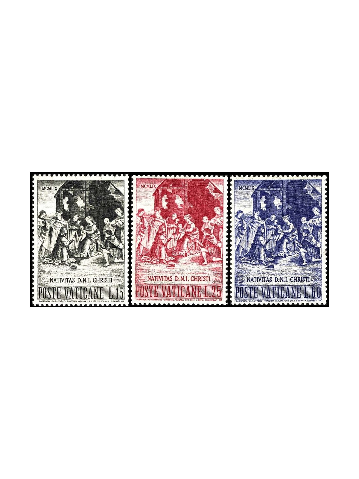 VATICAN 1959 Christmas 3v MH*
