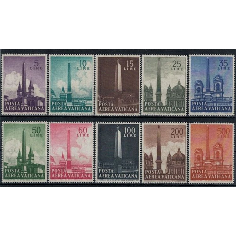 VATICAN 1959 Obelisks (airmail) 10v MH*
