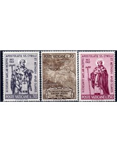 VATICANO 1963 Santi Cirillo e Metodio 3v MH*