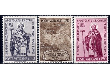 VATICAN 1963 Saints Cyril and Methodius 3v MH*