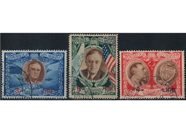 SAN MARINO 1947 Roosevelt overprinted (airmail) 3v us