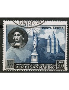 SAN MARINO 1952 Christopher Columbus (airmail) us