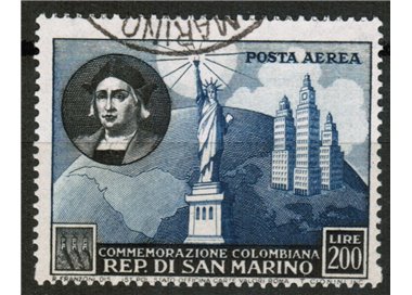 SAN MARINO 1952 Christopher Columbus (airmail) us