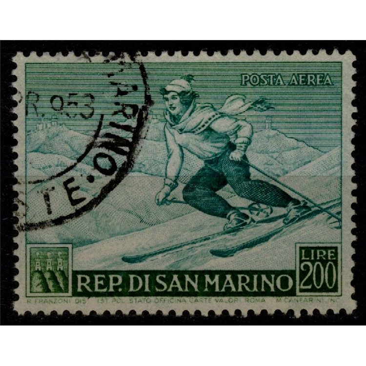 SAN MARINO 1953 Sport, US skier
