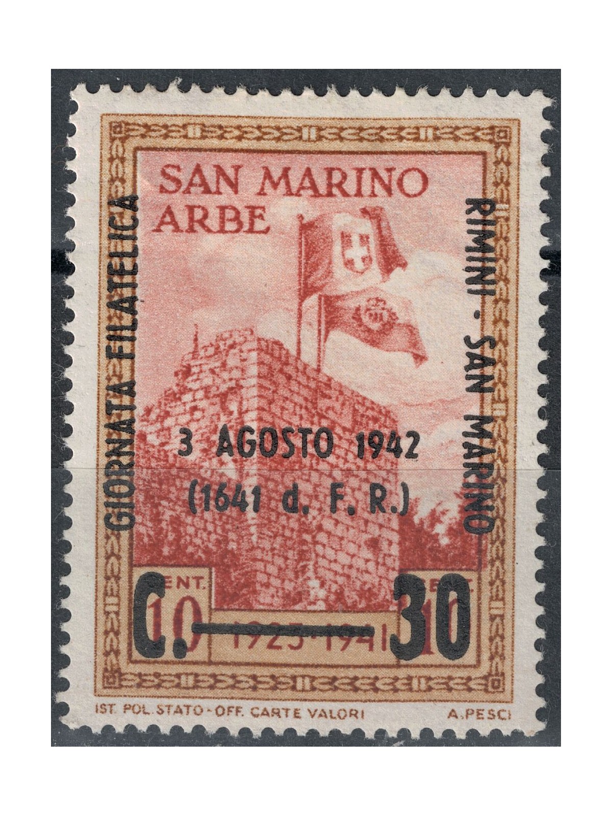 SAN MARINO 1942 Giornata filatelica MH*
