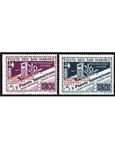 SAN MARINO 1943 Giornata Filatelica Rimini-San Marino 2v MH*