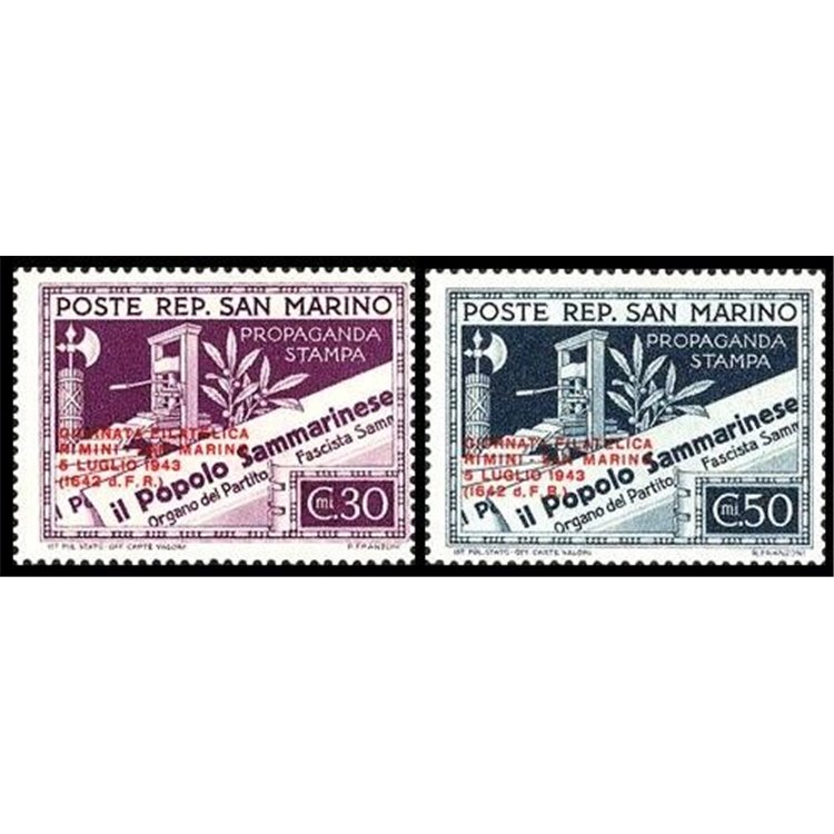 SAN MARINO 1943 Rimini-San Marino Philatelic Day 2v MH*