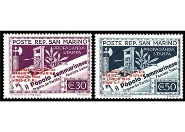 SAN MARINO 1943 Rimini-San Marino Philatelic Day 2v MH*