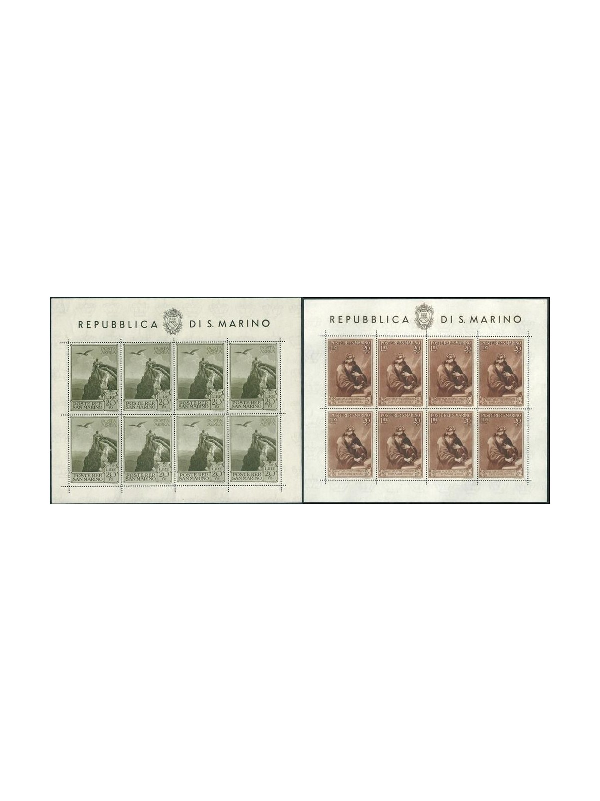 SAN MARINO 1944 Pro Case Popolari 2 BF MH*