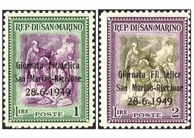 SAN MARINO 1949 Giornata filatelica 2v MH*