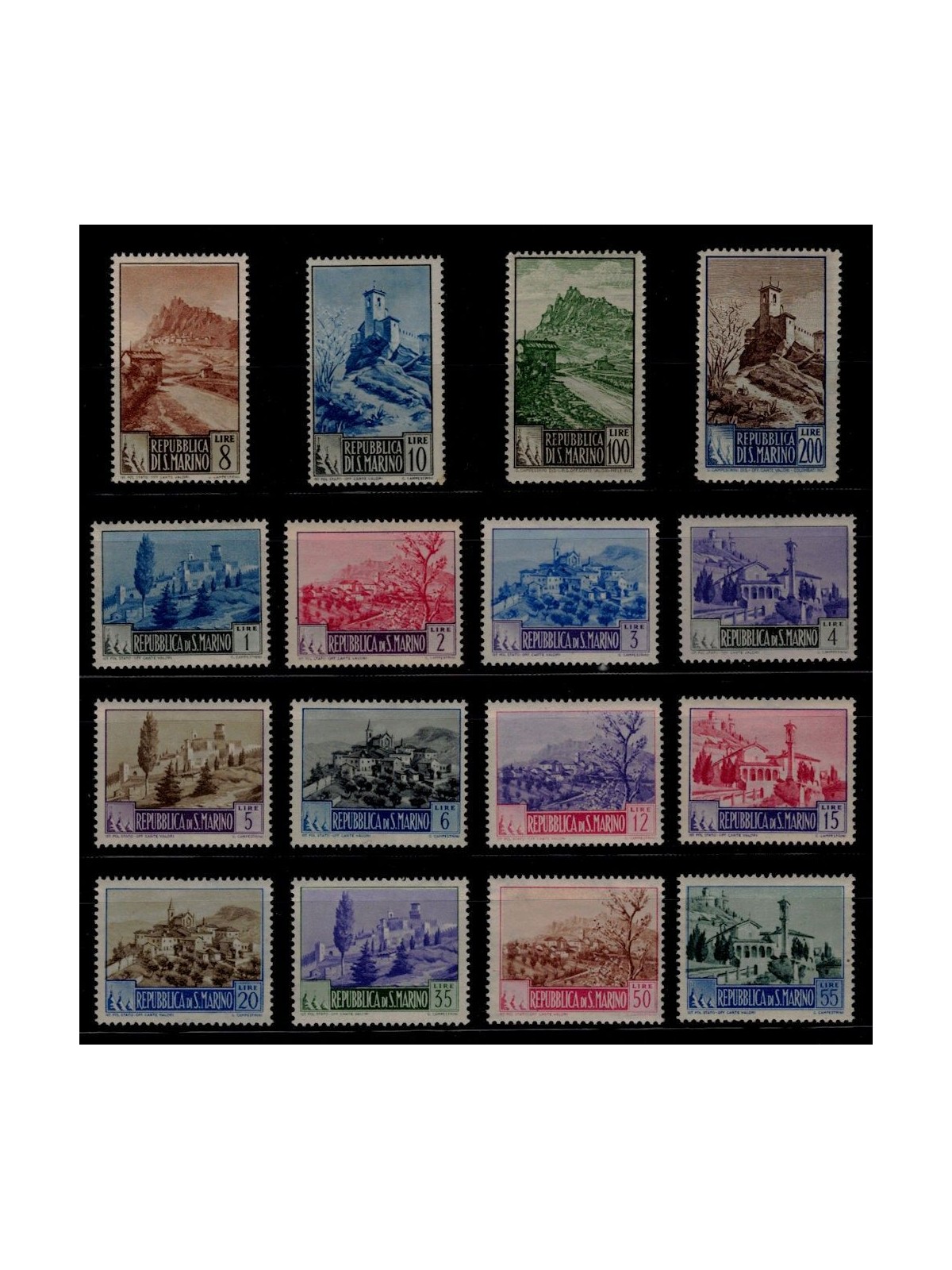 SAN MARINO 1949-50 Landscapes 16v MH*