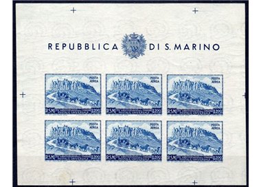SAN MARINO 1951 Anniversary UPU (airmail) £200 s/s nd MH*