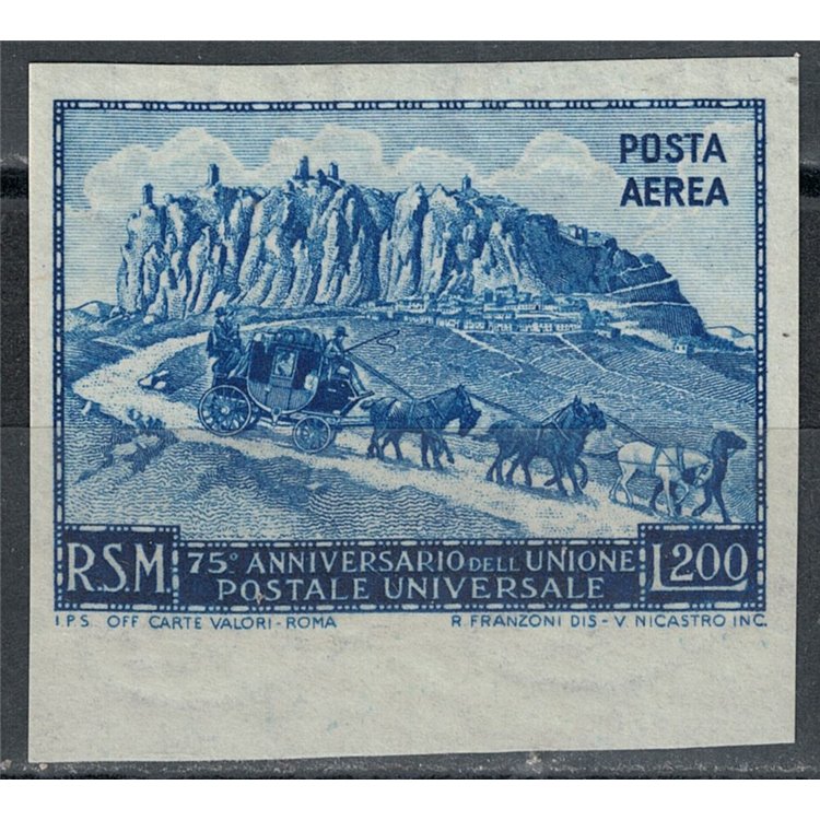 SAN MARINO 1951 Anniversary UPU (airmail) £200 nd MH*