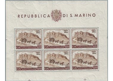 SAN MARINO 1951 UPU Anniversary (Airmail) £300 s/s MH*