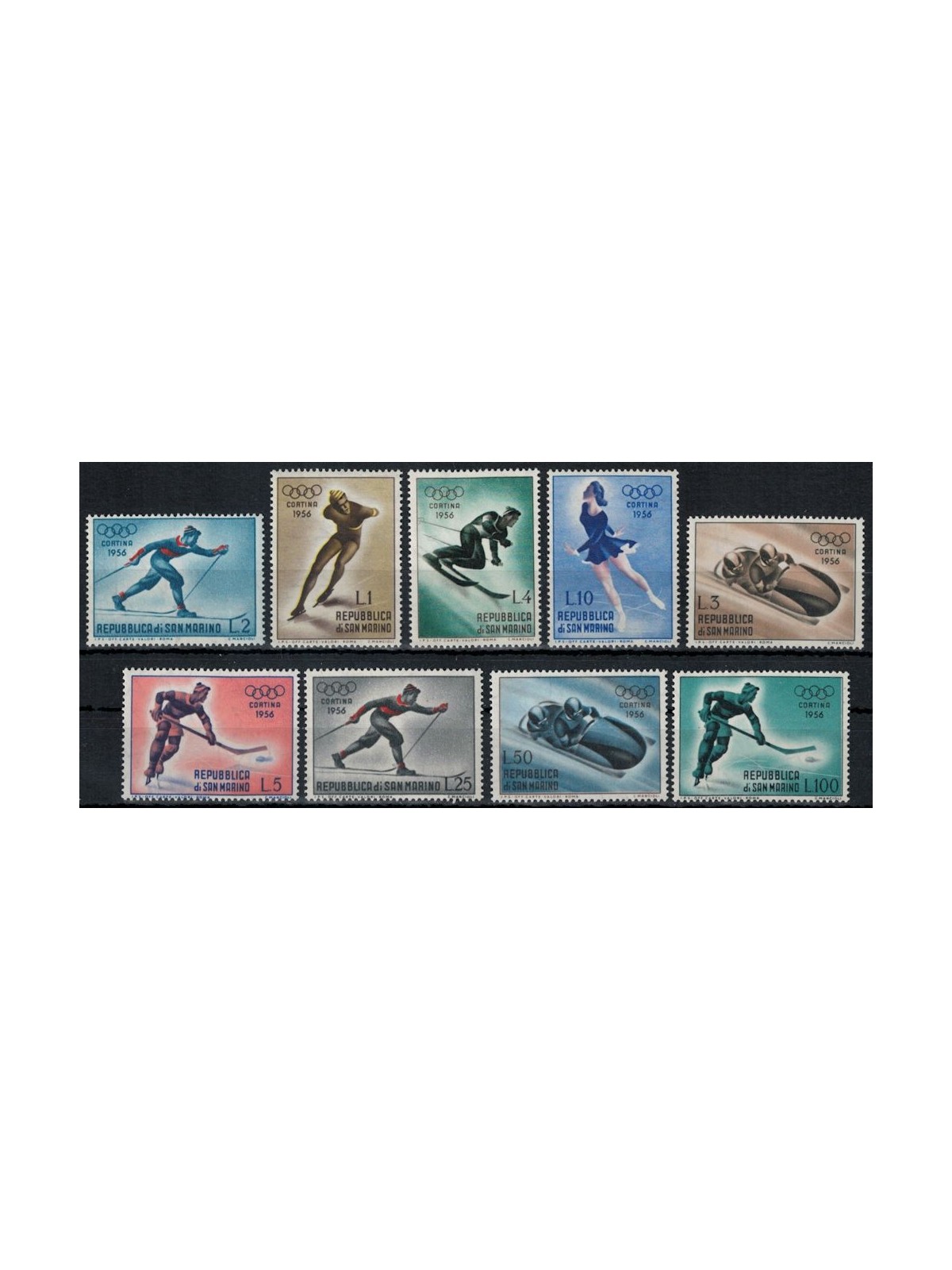 SAN MARINO 1955 Winter Olympic Games 9v MH*