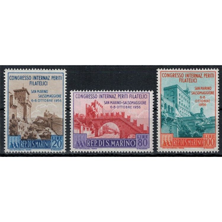 SAN MARINO 1956 Congress of Philatelic Experts 3v MH*