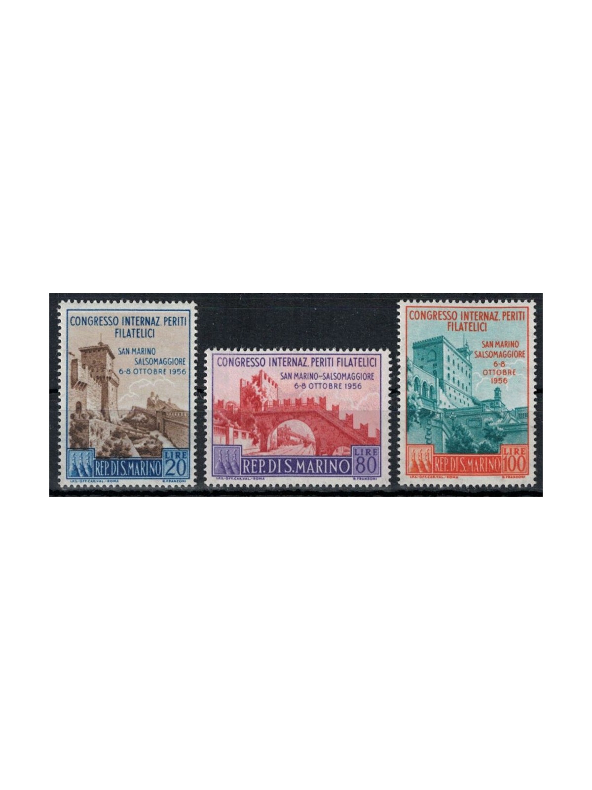 SAN MARINO 1956 Congress of Philatelic Experts 3v MH*