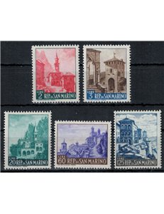 SAN MARINO 1957 Vedute di SAN MARINO 5v MH*