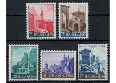 SAN MARINO 1957 Vedute di SAN MARINO 5v MH*