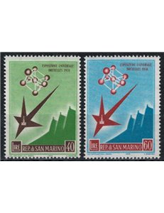 SAN MARINO 1958 Brussels Exhibition 2v MH*