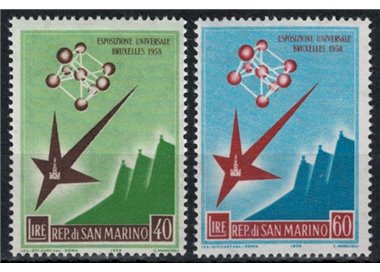 SAN MARINO 1958 Brussels Exhibition 2v MH*